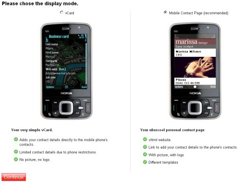 2. Choose a display mode for your mobile contact page.